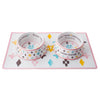 Haute Diggity Dog Dog Bowls Haute Diggity Dog White Chewy Vuiton Placemat | Fashion Dog Bowl Mat