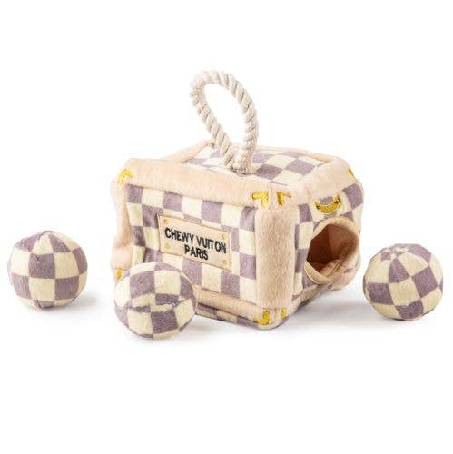 Haute Diggity Dog Dog Toy Haute Diggity Dog Checker Chewy Vuiton Trunk - Burrow House | Luxury Fashion Dog Toy