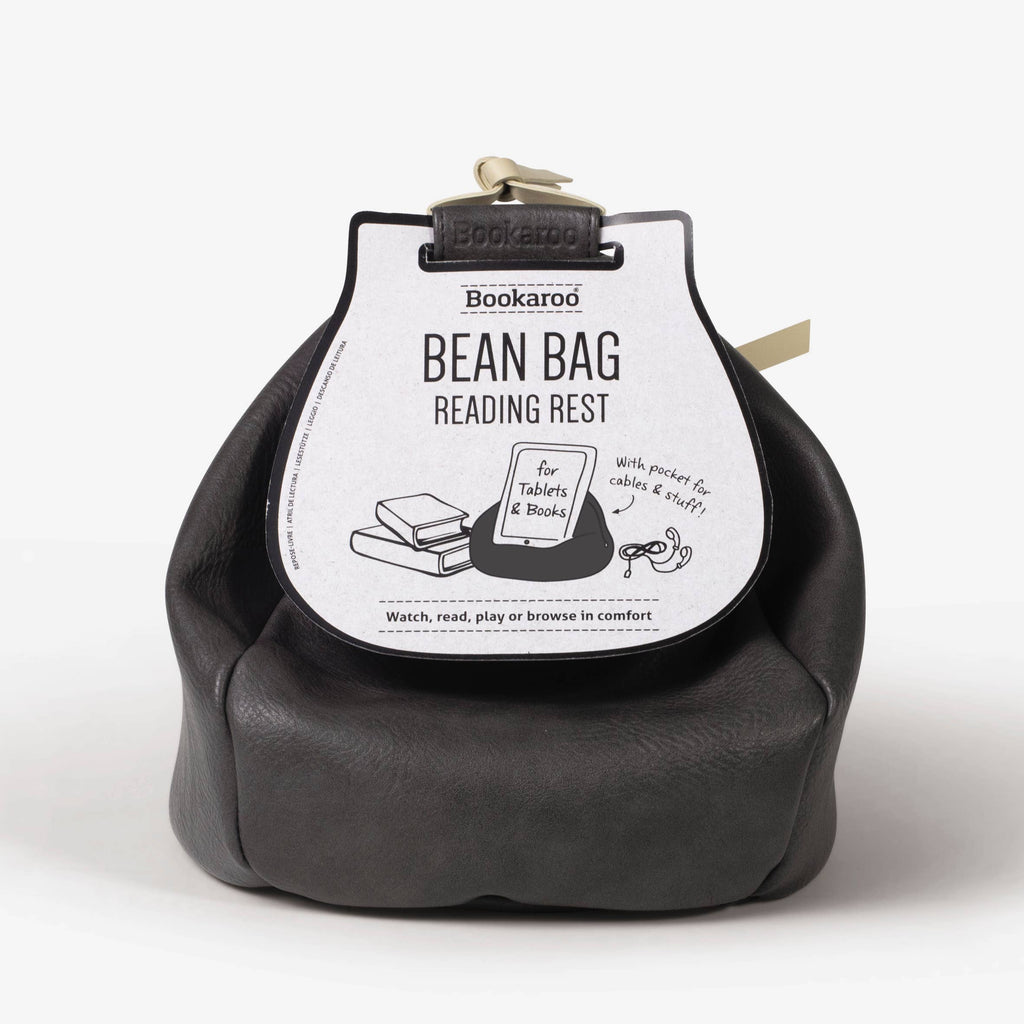 if USA Office Charcoal and Cream Bookaroo Bean Bag Reading Rest | Reading Rest | iPad Holder | Great Holiday Gifts