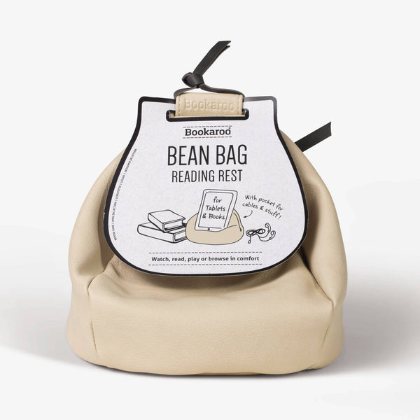 if USA Office Cream and Charcoal Bookaroo Bean Bag Reading Rest | Reading Rest | iPad Holder | Great Holiday Gifts