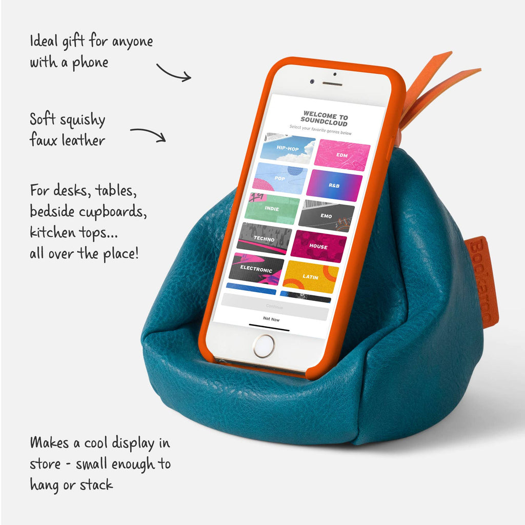 The smaller cyber sidekick to the very popular Bean Bag Reading Rest, this little lightweight beanbag is the perfect place for your phone to flop. Made from soft squishy faux leather this little chap will hold your phone in the perfect position for all those essential things, from video calls and Tik Tok to recipe demos.