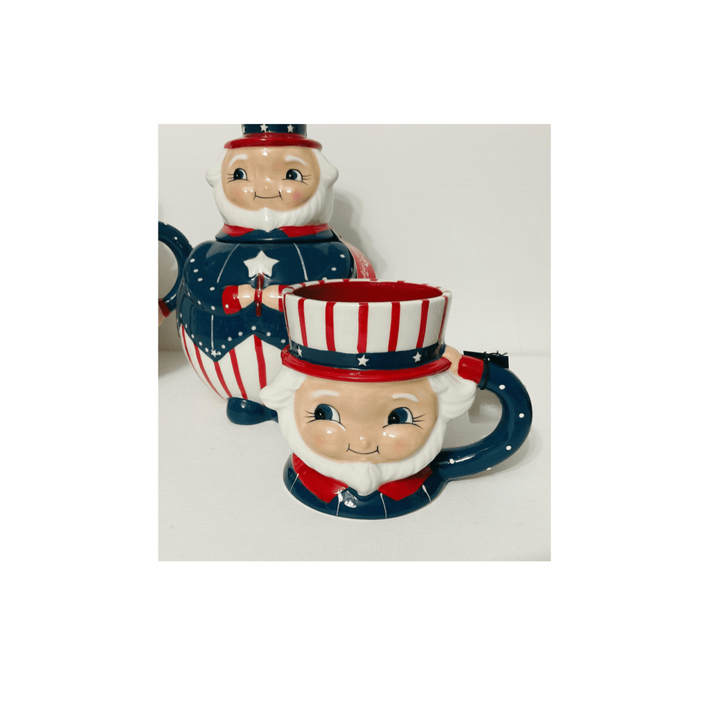Johanna Parker Seasonal & Holiday Decorations Johanna Parker Uncle Sam Coffee Mug Johanna Parker 4th of July Carnival Cottage Americana Stars and Stripes Collection