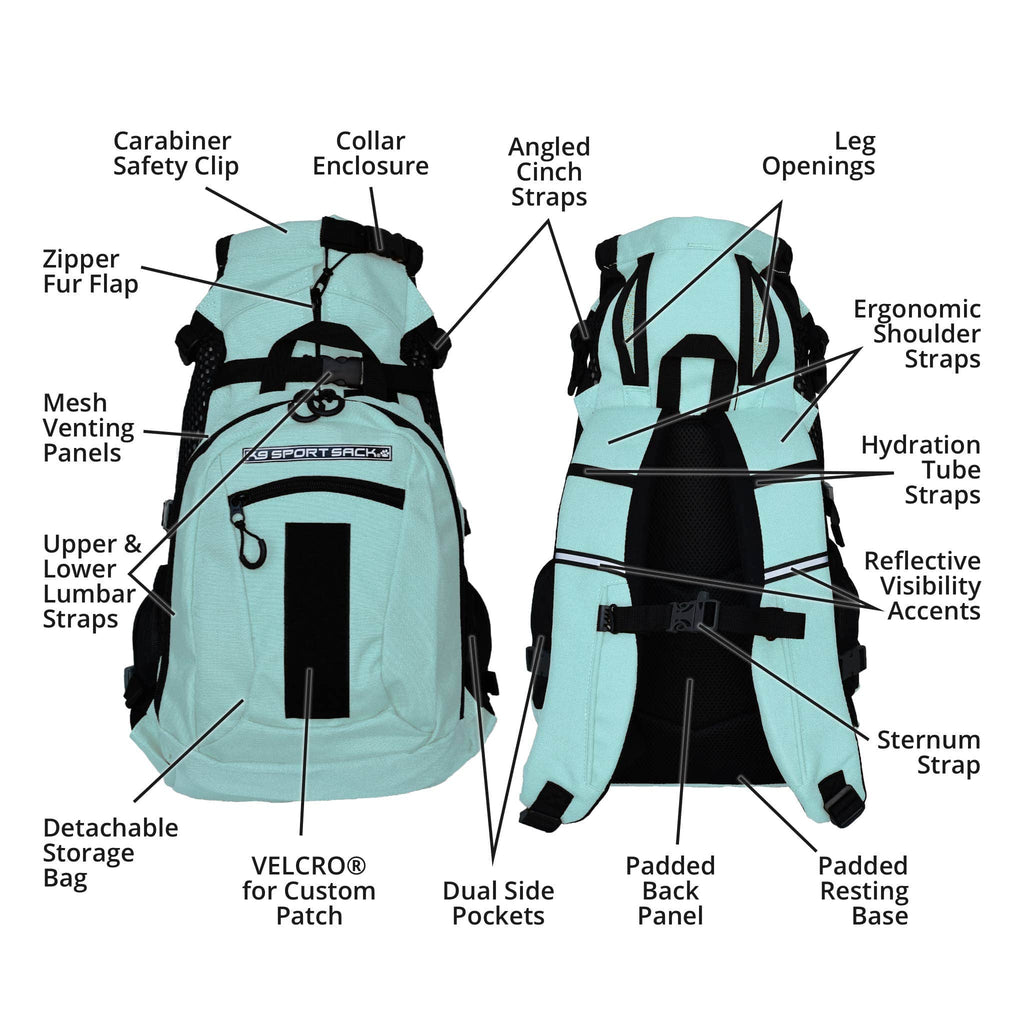K9 Sport Sack Pet Carrier K9 Sport PLUS 2 Backpack Dog Carrier: Small / Summer Mint | Small Dog Backpack