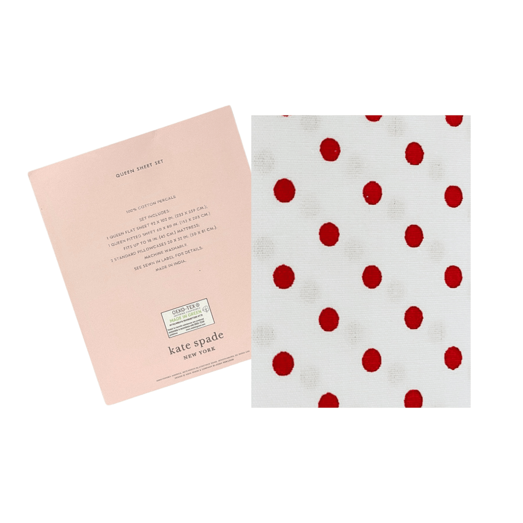 Kate Spade Sheet Sets Kate Spade New York Sheet Set - Queen Classic Red Polka Dots
