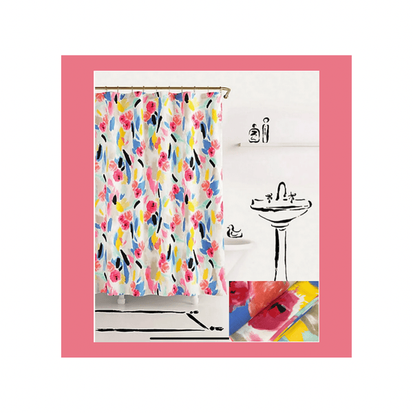 Kate Spade Shower Curtain Kate Spade New York Shower Curtain | Paintball Floral Curtain AND Liner 2-piece Set