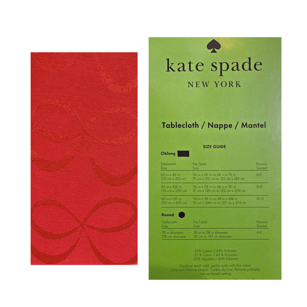 Kate Spade Table linens Kate Spade New York Tablecloth Oblong 60"x120" Red Bows | Kate Spade Tablecloth