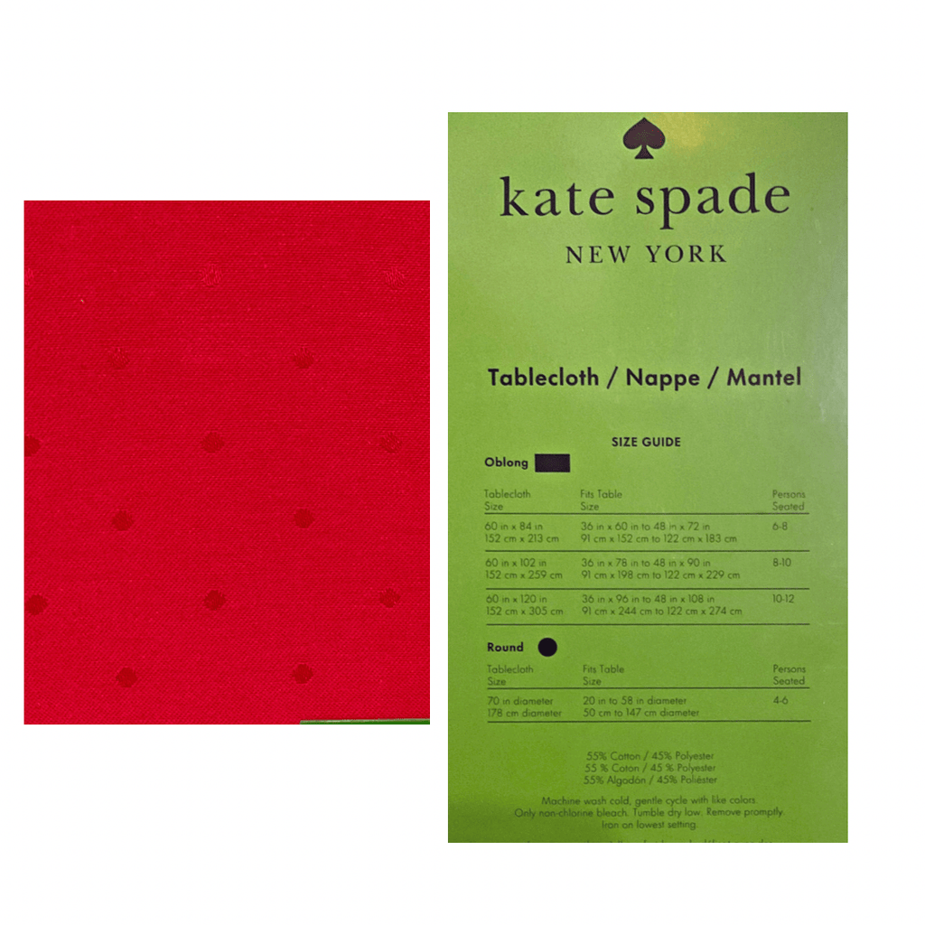Kate Spade Table Linens Kate Spade New York Tablecloth Oblong 60"x84" Red Dots | Kate Spade Tablecloth