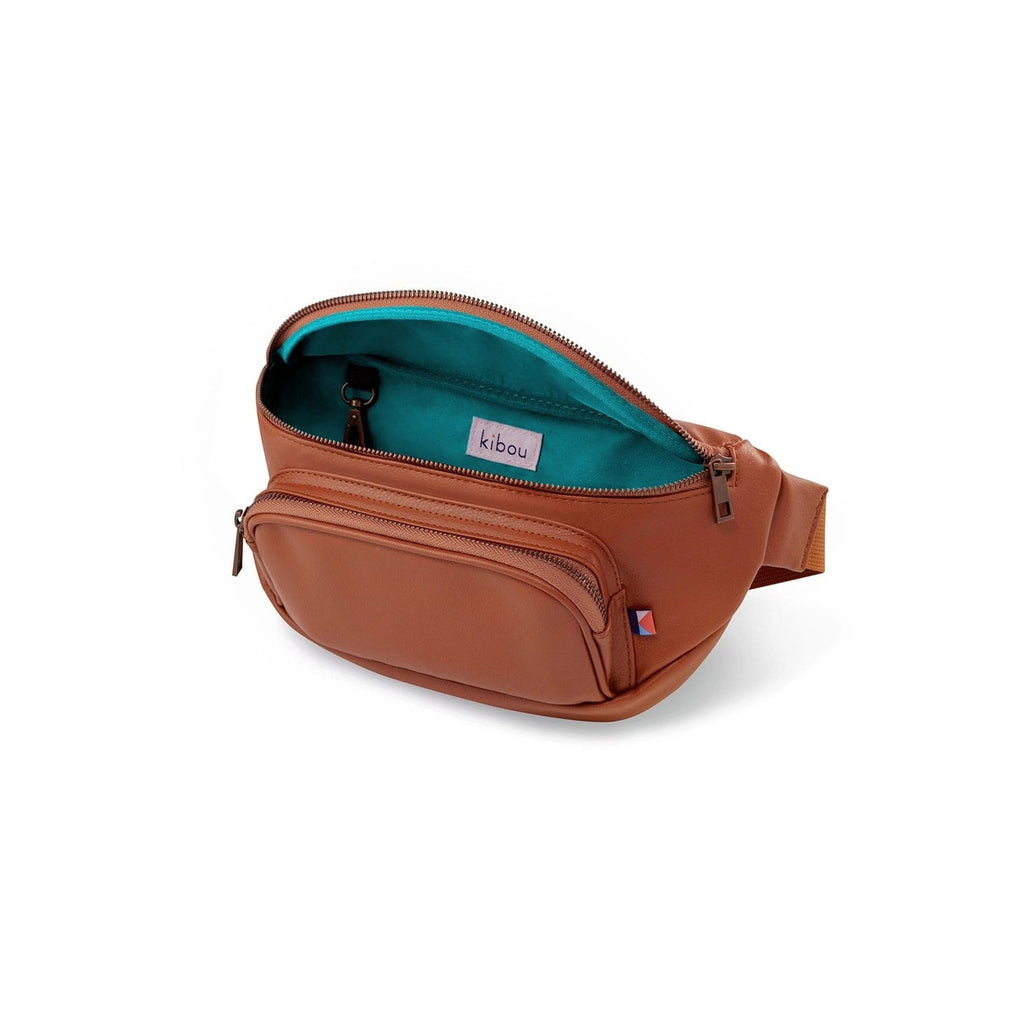 Kibou Diaper Bag Sale! Kibou Belt Bag-Brown Vegan Leather | Great Men's Diaper Bag