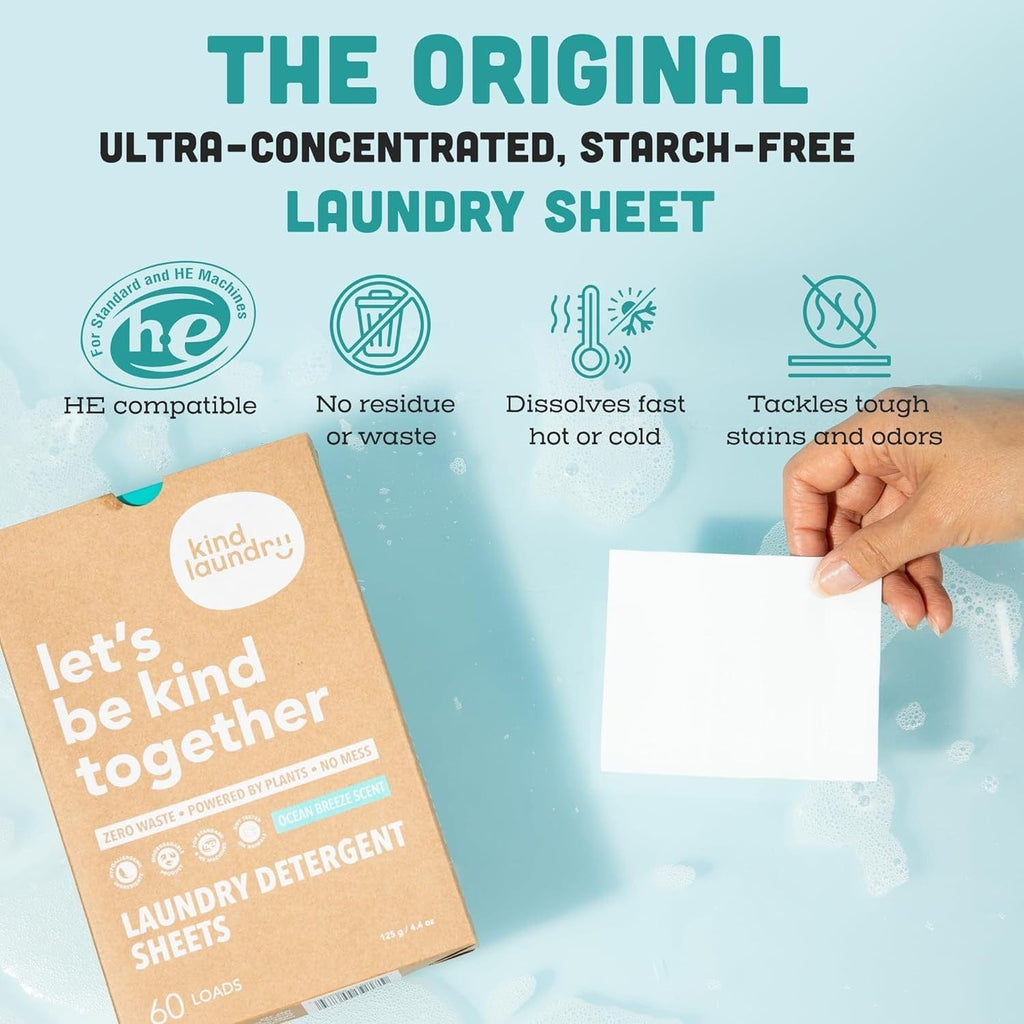 Kind Laundry Laundry Accessory Kind Laundry Detergent Sheets | Natural Laundry Detergent | Sensitive Skin Detergent