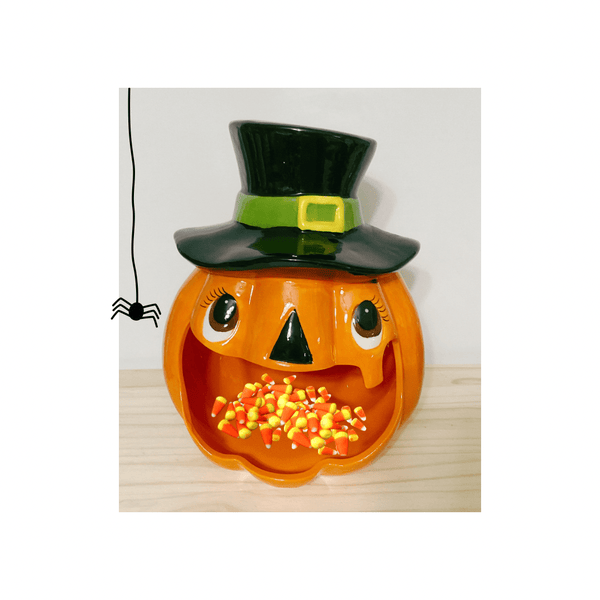 Mr. Christmas Seasonal & Holiday Decorations Mr. Halloween Spooky Candy Bowl | Motion Activated Candy Bowl | Pumpkin Candy Bowl