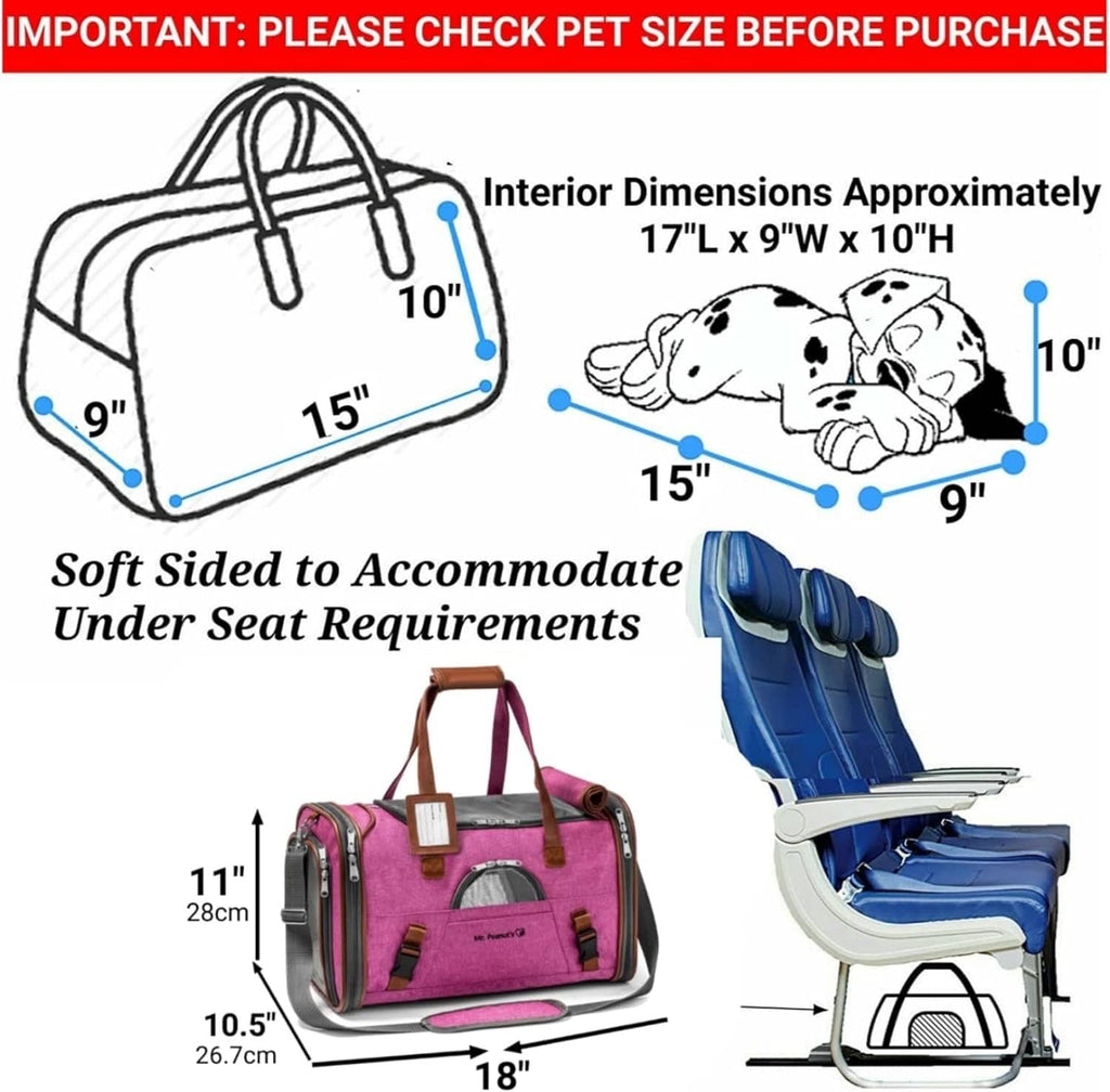 Mr. Peanut's Pet Carrier Mr. Peanut's Gold Series Airline Capable Pet Carrier: Rosa | Pink Pet Carrier Bag