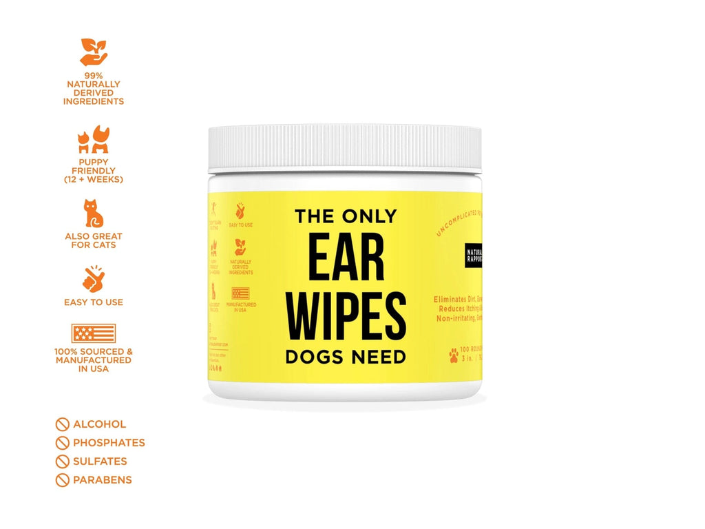 Natural Rapport Dog Health Natural Rapport Ear Wipes for Dogs |  Gentle Natural Dog Ear Wipes