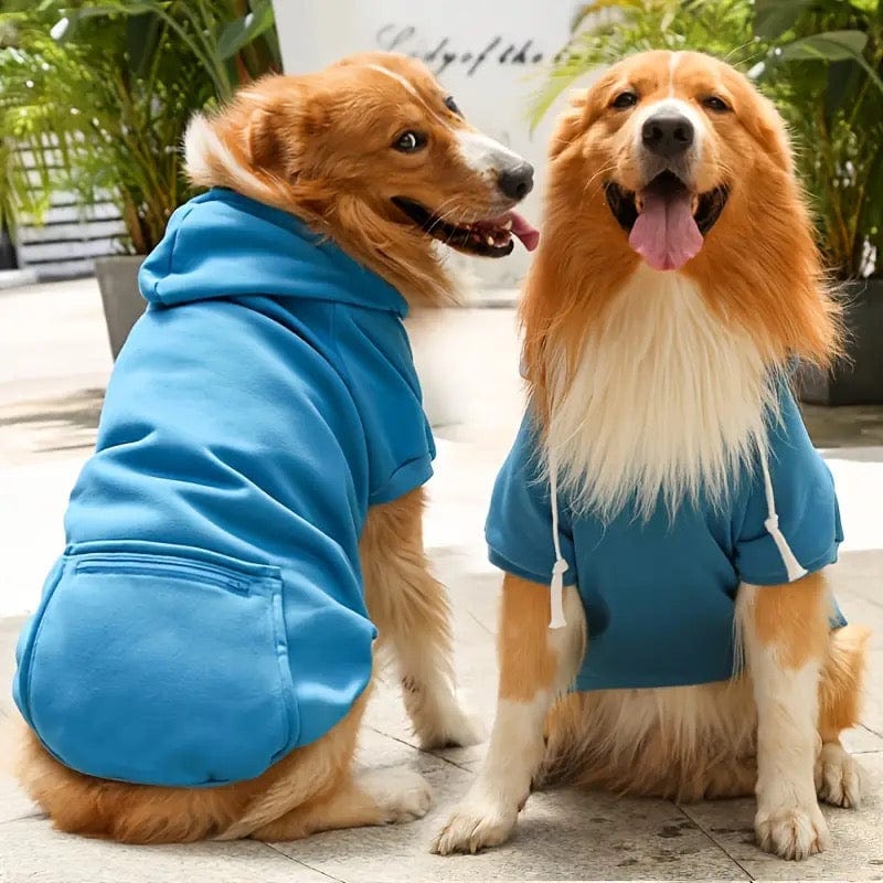 nevsher lior Dog Apparel Blue / XXL Large Dogs - Sweatshirt Hoodie with Zip Pocket | Winter Dog Hoodie | Dog Sweatshirt XXL 3XL 4XL 5XL