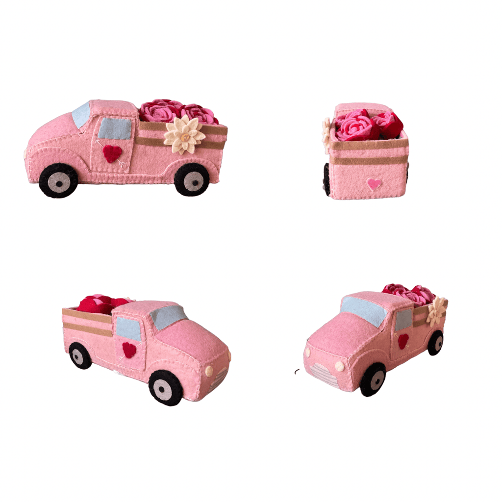nevsher lior Home Accents Delivery Truck - Pink Farmhouse Delivery Trucks Red Hearts & Pink Flowers