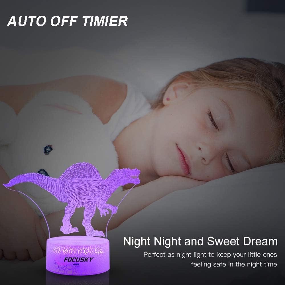 nevsher lior Lamp Dinosaur 3D Night Light Lamp Dimmer, 16 colors, Touch and Remote | Dinosaur Toys