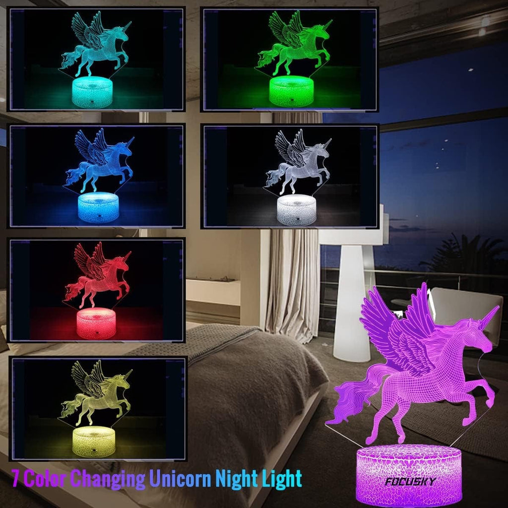 nevsher lior Lamp Unicorn 3D Night Light Lamp Dimmer, 16 colors, Touch and Remote | Unicorn Toys