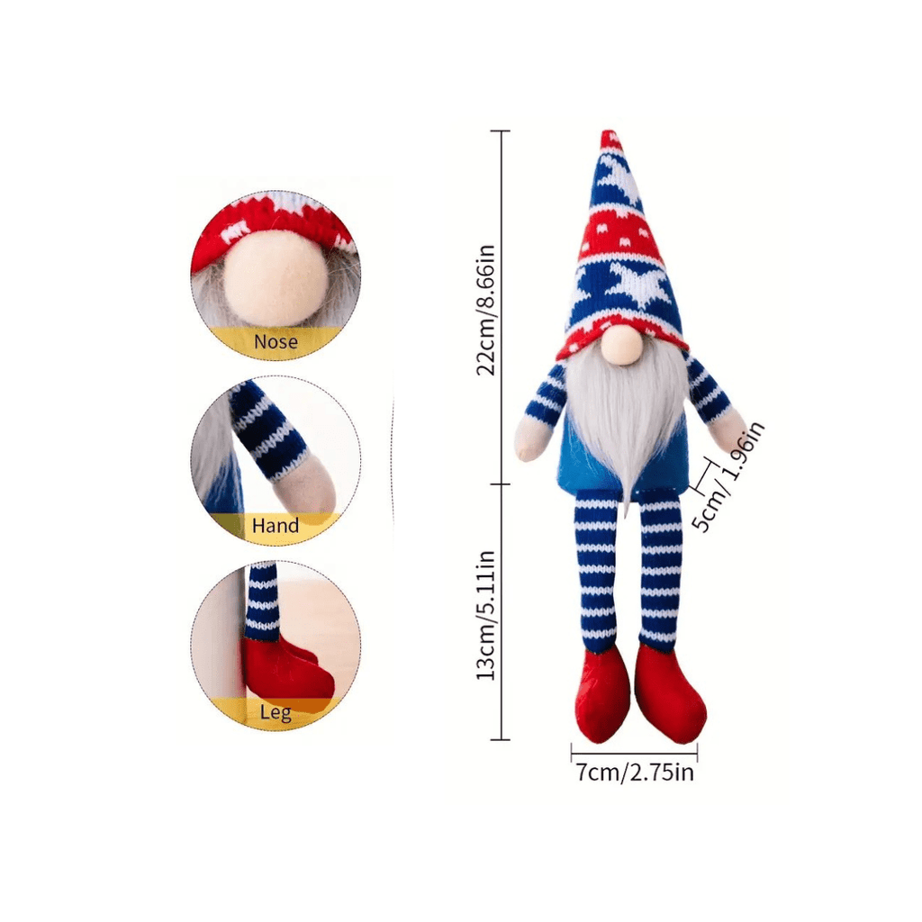 nevsher lior Seasonal & Holiday Decorations Mini Shelf Gnome - Great for Tiered Tray - 4th of July Decor