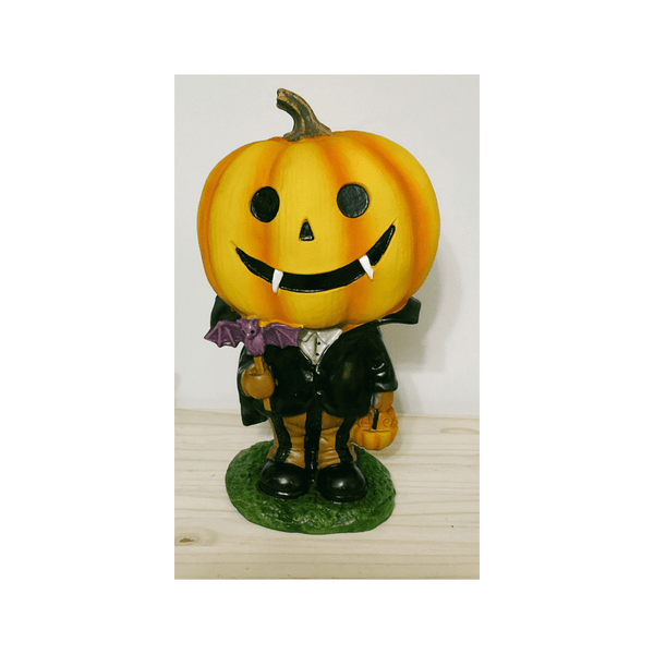 nevsher lior Seasonal & Holiday Decorations Resin Dracula Pumpkin 14.5"T Large 15" Mummy Trick or Treater | Large 14.5"Pumpkin Dracula Trick or Treaters | Halloween Mummy and Dracula Pumpkin