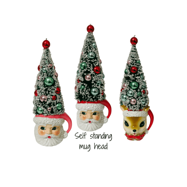 nevsher lior Seasonal & Holiday Decorations Retro Santa & Reindeer Tree Top Ornaments Decor Mug Bottom