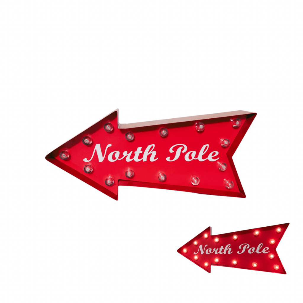 nevsher lior Seasonal & Holiday Decorations Vintage Style "North Pole" Metal Arrow with Lights