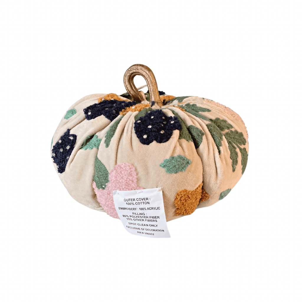 nevsher lior Seasonal & Holiday Decorations Vintage Style Velvet Hand Stitched Pumpkin