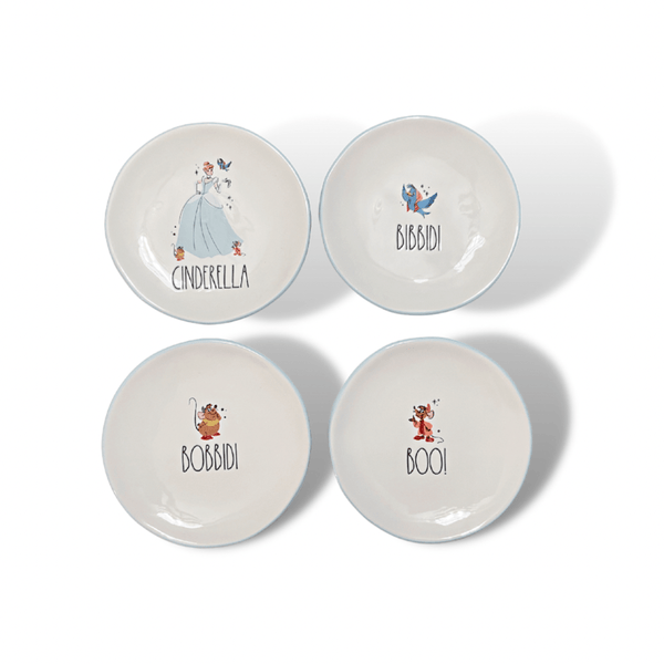Rae Dunn Appetizer Plates Rae Dunn Disney Princess Cinderella 6" Plates Cinderella and Friends | Set of 4 Cinderella Plates