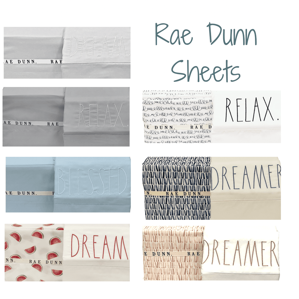Rae Dunn Bed Sheets LOVE Pink Stripes Sheet Sets