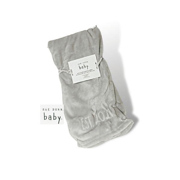 Rae Dunn Blankets Rae Dunn Baby Blanket Soft Plush Grey | Grey Baby Blanket Est. 2021 | Toddler Blanket
