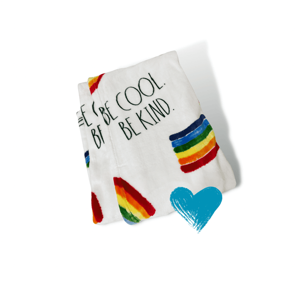 Rae Dunn Blankets Rae Dunn Blanket Be Kind Be Cool | Be Kind Blanket | Rainbow Decorative Blanket | Cozy Throw