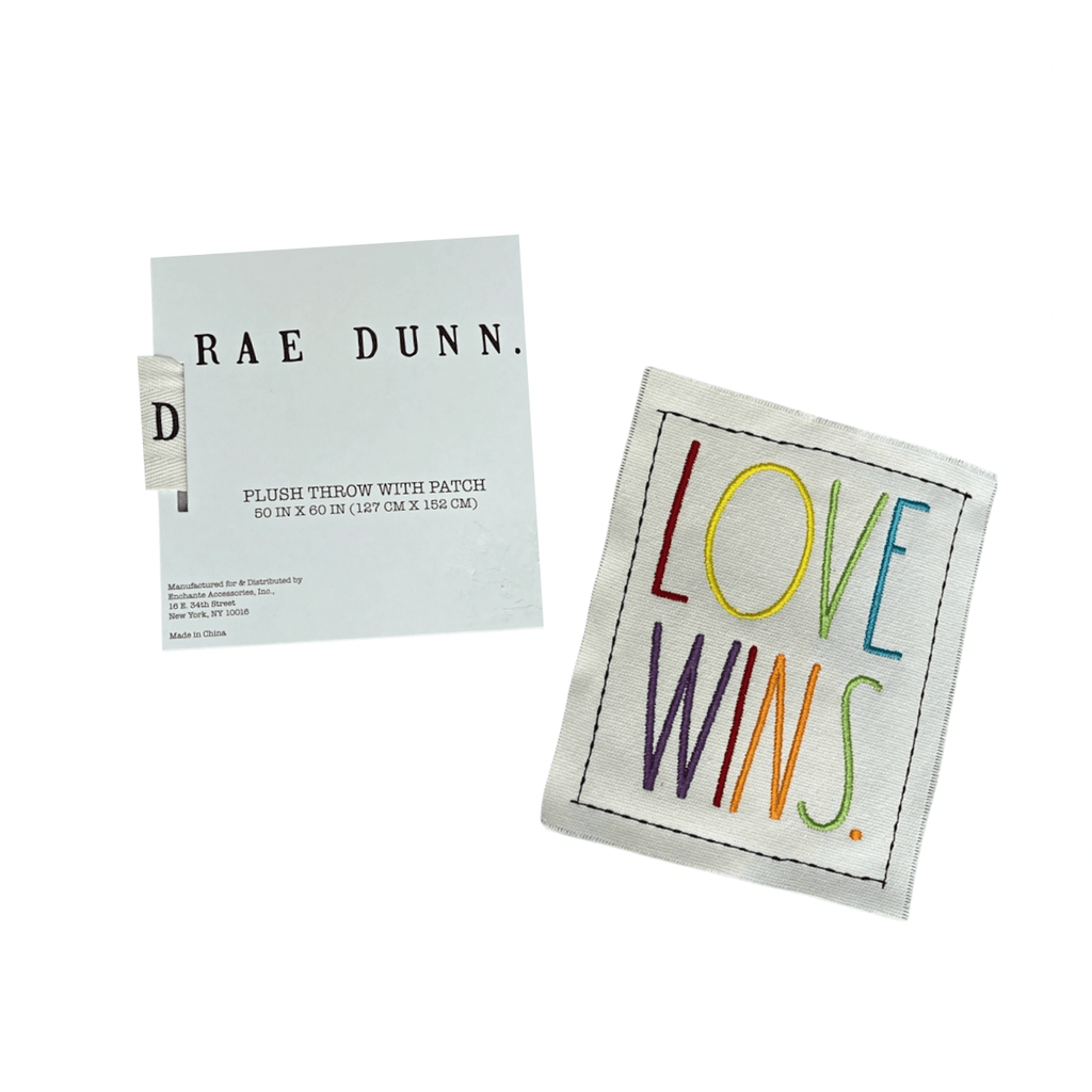 Rae Dunn Blankets Rae Dunn Throw Love Wins |  Grey Blanket  |  Decorative Blanket | Cozy Throw
