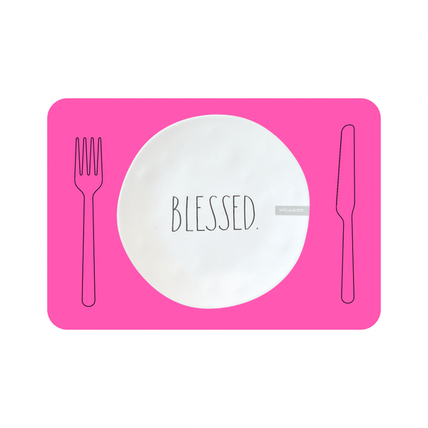 Rae Dunn Dinner Plates Rae Dunn Melamine Dinner Plate "Blessed"
