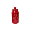 Rae Dunn Food Storage Containers Rae Dunn Canister "You Need A Kiss" Red with Ceramic Heart Top