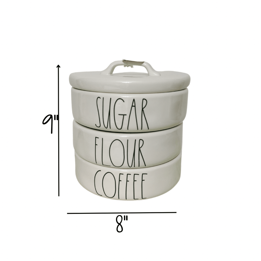 Rae Dunn Food Storage Containers Rae Dunn Stacking Containers "Sugar" "Flour" and Coffee - LARGE!