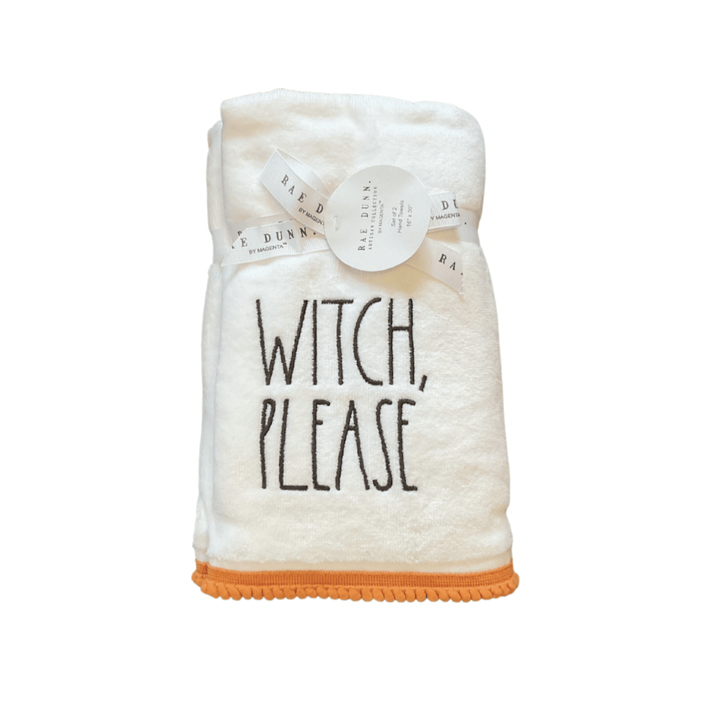 Rae Dunn Hand Towels WITCH, PLEASE Set of 2 Hand Towels