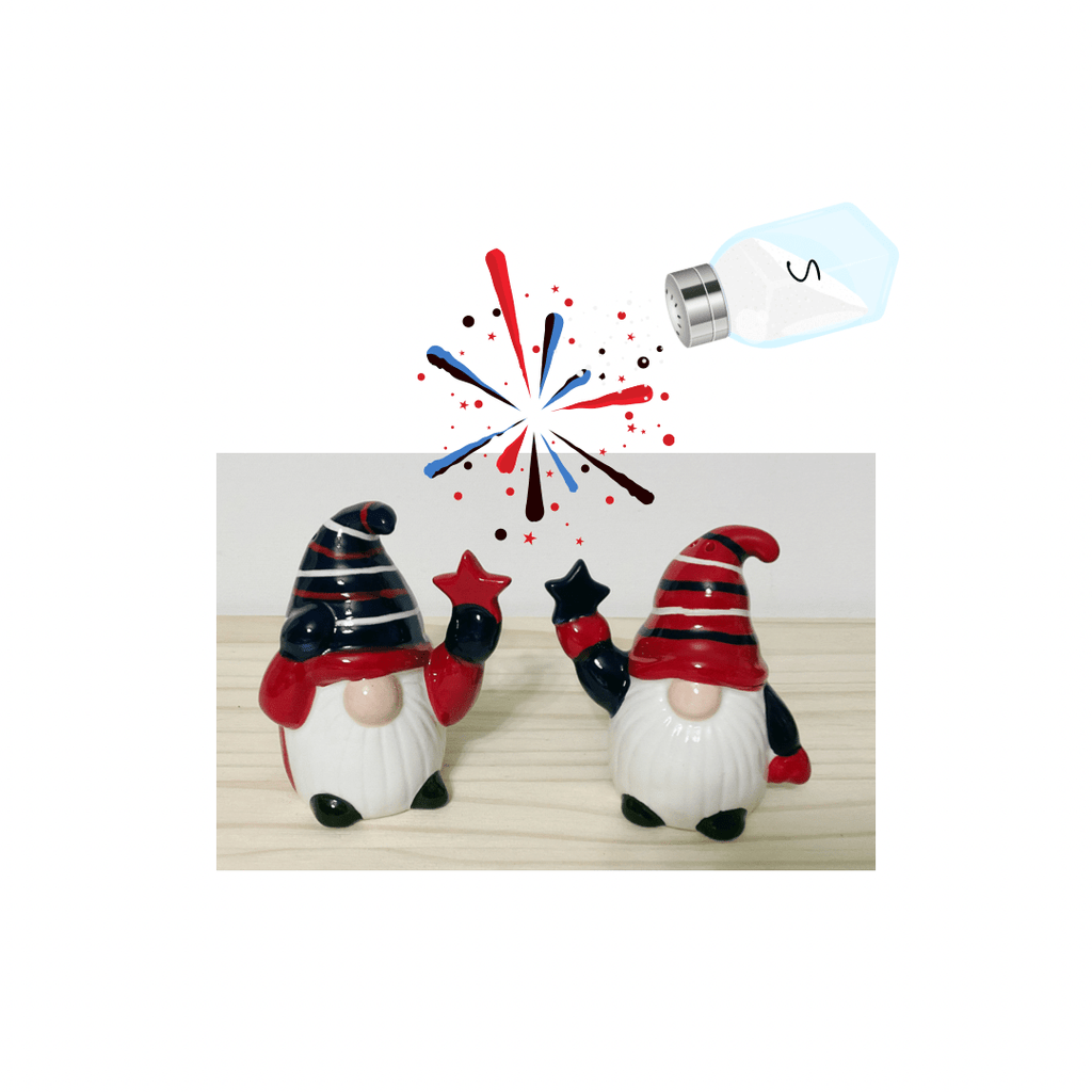 Rae Dunn Home Decor Gnome Stars and Stripes Salt and Pepper Set Rae Dunn Patriotic America 4th of July Decor | Patriotic Mugs and Decor