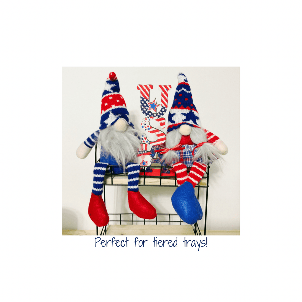 Rae Dunn Home Decor Tiered Tray Gnomes 4th of July and USA Wood Sign Rae Dunn Patriotic America 4th of July Decor | Patriotic Mugs and Decor