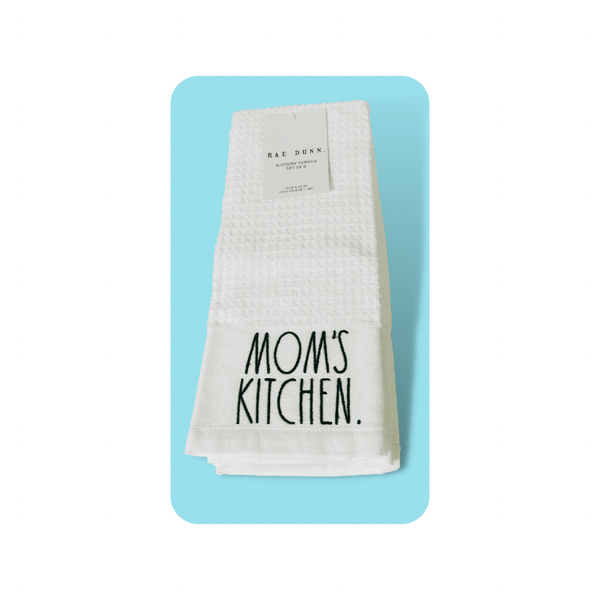 Rae Dunn Kitchen towels Rae Dunn Kitchen Towels Mom's Kitchen | White and Black Kitchen Towels | Mom Gift