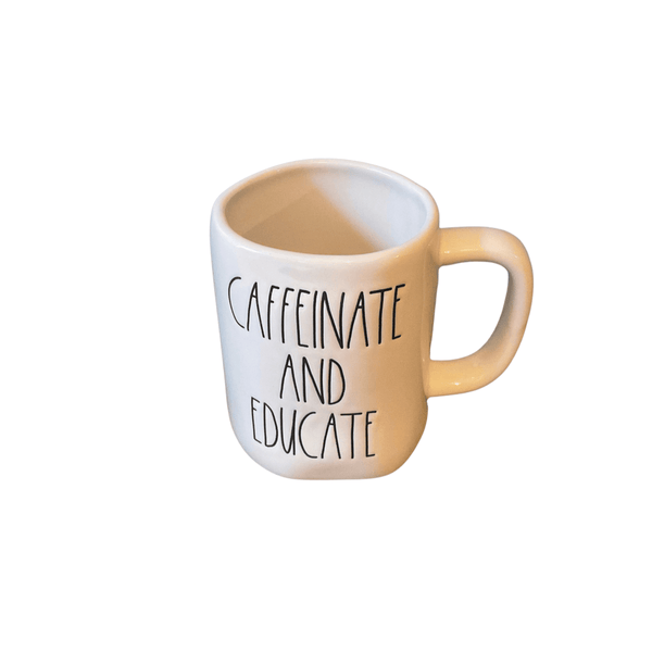 Rae Dunn Mug CAFFEINATE AND EDUCATE Coffee Mug