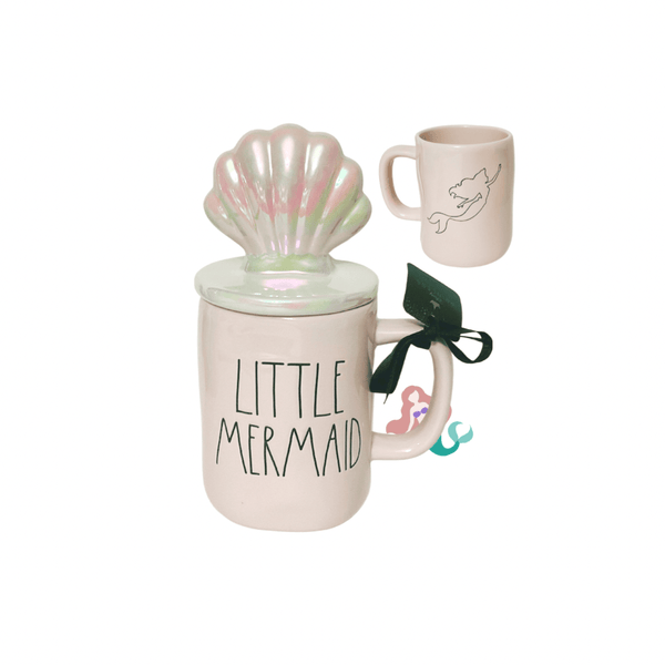 Rae Dunn Mug Disney Collection by Rae Dunn "Little Mermaid" Pink Mug with Seashell Topper