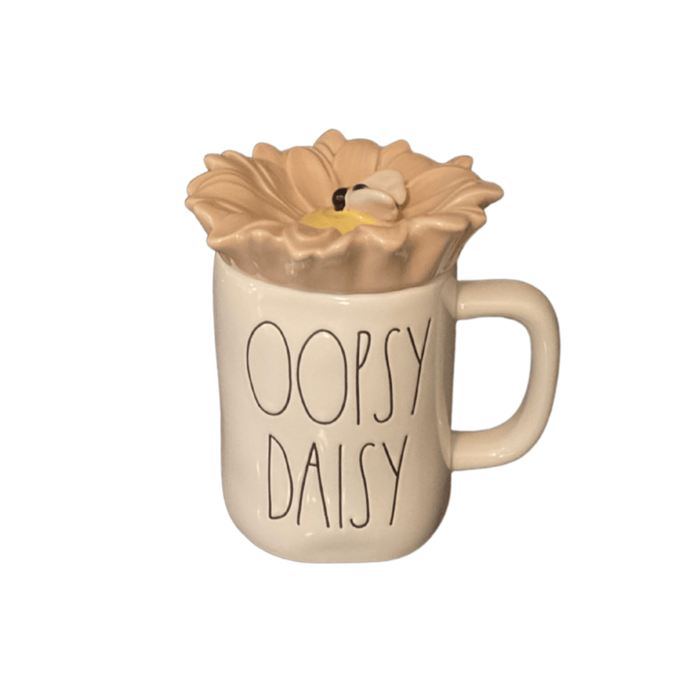 Rae Dunn Mug Flower Coffee Mug with Top | Oopsy Daisy Coffee Mug with Flower Top