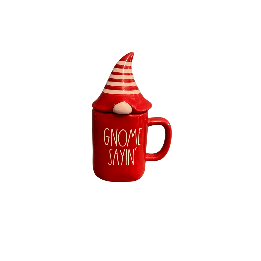 Rae Dunn Mug Gnome Mug with top, Gnome Sayin' Coffee Mug