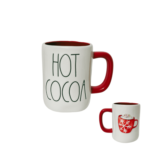 Rae Dunn Mug HOT COCOA Rae Dunn Holiday Mugs - Artwork Raised Back