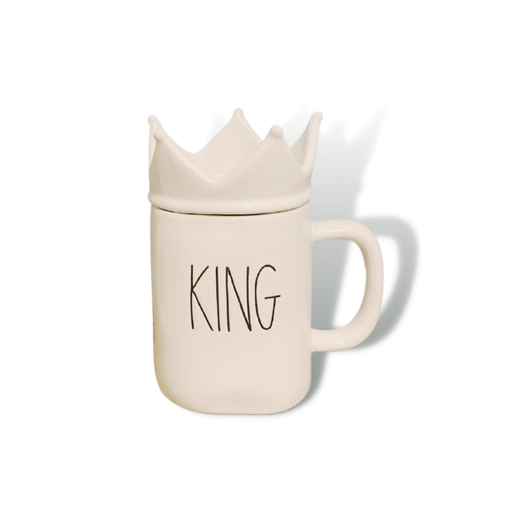 Rae Dunn Mug King mug with Crown Top | Rae Dunn King Crown Topper | King