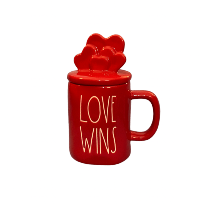 Rae Dunn Mug LOVE WINS Topper Mug