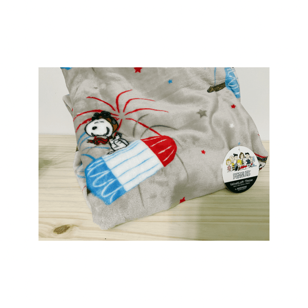 Rae Dunn Mug Peanuts Snoopy Flying Red White and Blue Blanket Rae Dunn Peanuts | Snoopy "Flying Aces" with Blanket