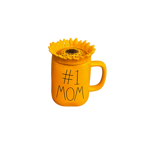 Rae Dunn Mug Rae Dunn #1 Mom Coffee Mug with Sunflower