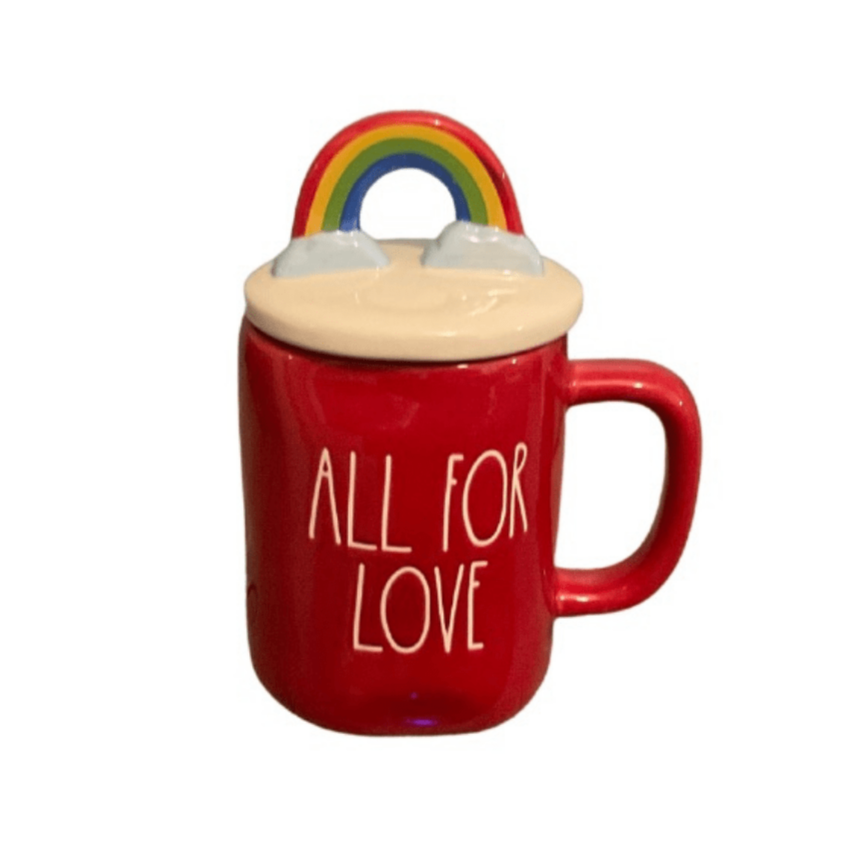 Rae Dunn Mug Rae Dunn All For Love with Rainbow Top