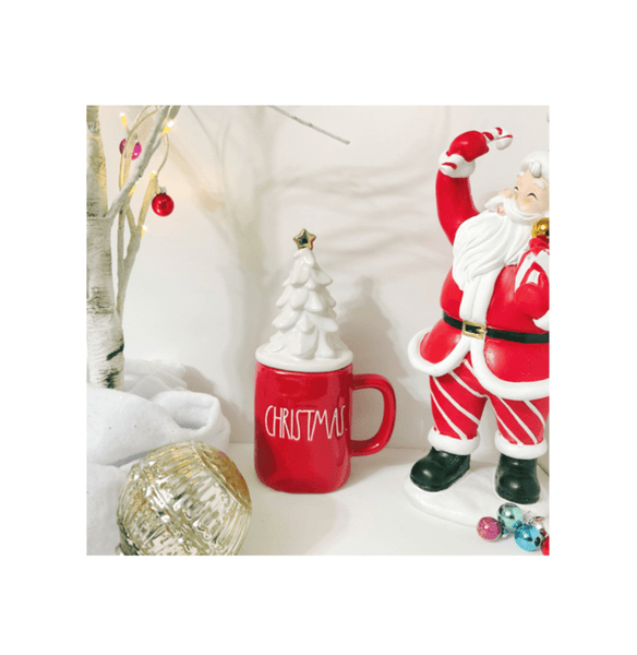 Rae Dunn Mug Rae Dunn "Christmas" Mug with white Tree Topper | Christmas Tree Coffee Mug