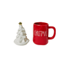 Rae Dunn Mug Rae Dunn "Christmas" Mug with white Tree Topper | Christmas Tree Coffee Mug