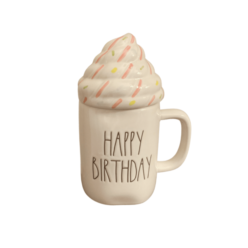 Rae Dunn Mug Rae Dunn Happy Birthday Mug with Whip Cream; Birthday Coffee Mug